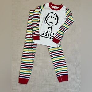 Hanna Andersson x Peanuts Snoopy Primary Striped Pajama Set Size 130 cm US 8